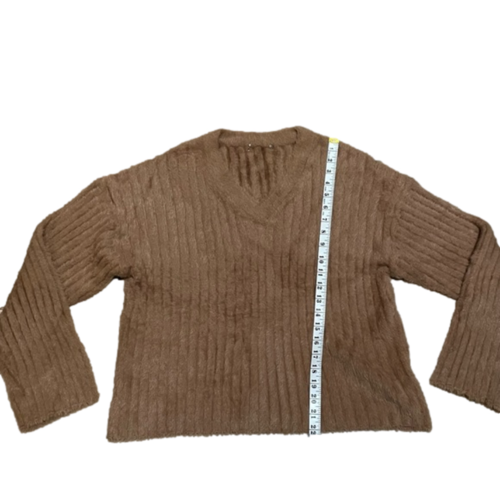 Babaton Aritzia Ulmann Pullover Vneck Sweater Constant Camel Size Large - Picture 6 of 7